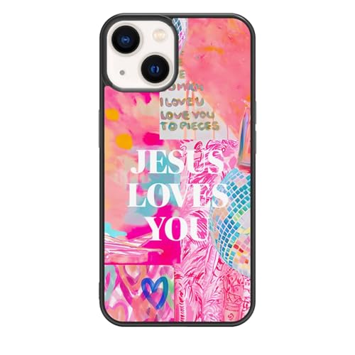 qizjio Christian Preppy Phone Case Shockproof Protective Jesus Phone Case for iPhone 15