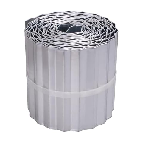 WOWCASE 6"×20Ft Corrugated Metal Landscape Edging, Heavy Duty Sturdy Steel Garden Lawn Edging, Tall Bendable Metal Border for Garden Edging, Yard, Flower Beds (Silver) Cover