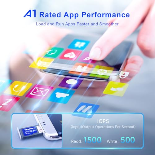 Vansuny 128GB Micro SD Card 128GB MicroSDXC Memory Card with A1 U3 Class10 V30 4K Video Recording TF Card, With SD Adapter