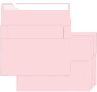 Pink A2 Envelopes100 Pack 4.375x5.75 Invitation Envelopes | 120g A2 card envelopes fits 4x5 cards, self seal for wedding birthday party baby shower thank you notes, greeting cards