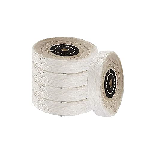 Luo Ke 5 Pcs 3'' Cotton Cloth Polishing Wheel For Bench Grinder/Bench Buffer, 3/8'' Arbor Hole #TOP1