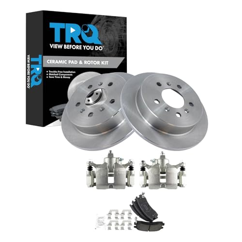 Image of TRQ Rear Brake Pad and Rotor Set Ceramic Solid Rotors Calipers | For 2008-2009 Buick LaCrosse 2006-2010 Chevrolet Impala 2006-2007 Monte Carlo
