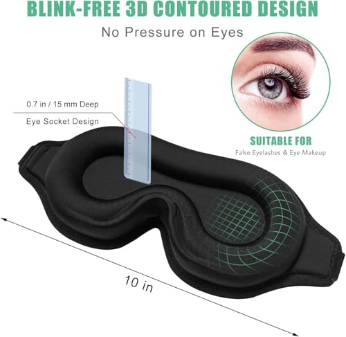Image of 3D Memory foam Sleeping Mask For Men Women Sleep Mask Blind Fold Eye Cover Pad For Travel | Night eye band eyemask patch Complete Blackout Sleeping Eye Mask | Eye Mask For Sleeping men