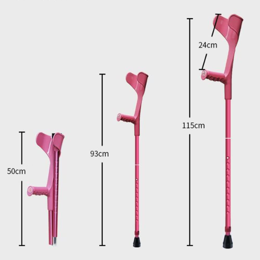 KADEUX Muletas De Antebrazo Adulto Plegable, Muletas Ortopédicas Ajustable Mango Antideslizante, Plegables Muletas Andador para Caminar, Bastón Discapacidad/Mujeres/Hombres (Color : Silver)