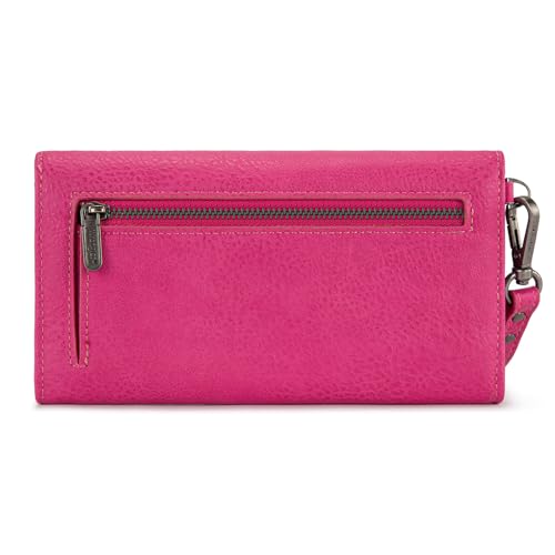 Image of Montana West X Wrangler Womens Wallet Large Card Cases & Money Organizers for Ladies Female Zipper Wallet Wristlet with Coin Purse and Wrist Strap WG229-W069HPK