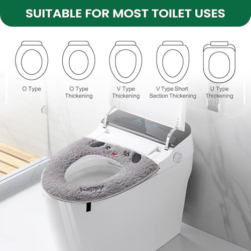 Abattant de toilette chauffant 14,56 x 16,53 pouces avec housse douce électrique