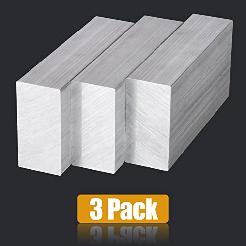 Image of 3 Pieces 1 inchX2 inch Square Aluminum Flat BAR,Long 4 inch 6061 General Purpose Plate,T6511 Solid New Mill Stock