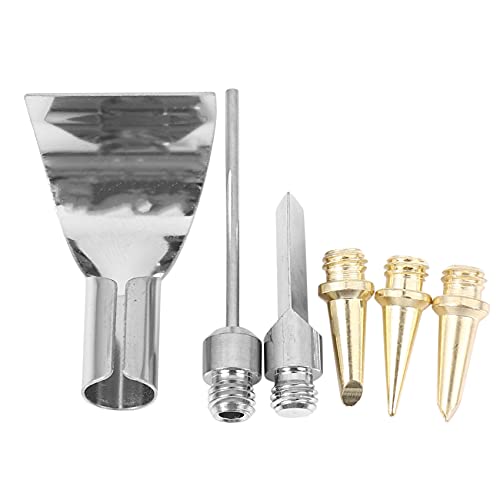 Jrifedptry Kit de boquillas de repuesto de 6 puntas de cobre para soldador de gas butano con llama aireada -1115K / Mt-100, herramientas de soldadura inalámbricas de gas