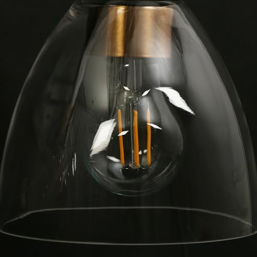 Image of KSANA Bathroom Light Fixtures, 3-Light Black and Plating Brass Vanity Lights for Bathroom, 22.8'' Modern Farmhouse Bathroom Lighting Lights Over Mirror with Clear Glass Shade