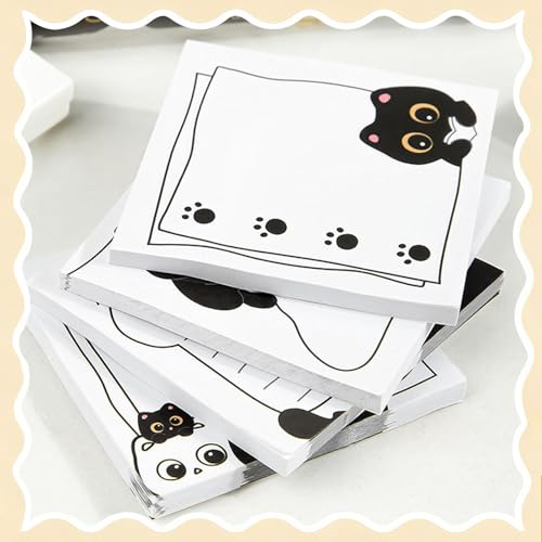 Set de 16 bolígrafos y notas adhesivas con diseño de gato negro miniatura 5