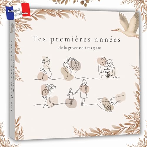 Keep’Love - Livre de Naissance Bébé - Album Photo Bébé à Remplir - Souvenirs Grossesse à 5 Ans - 50+ Photos à Coller - Cadeau Naissance Fille Garçon...