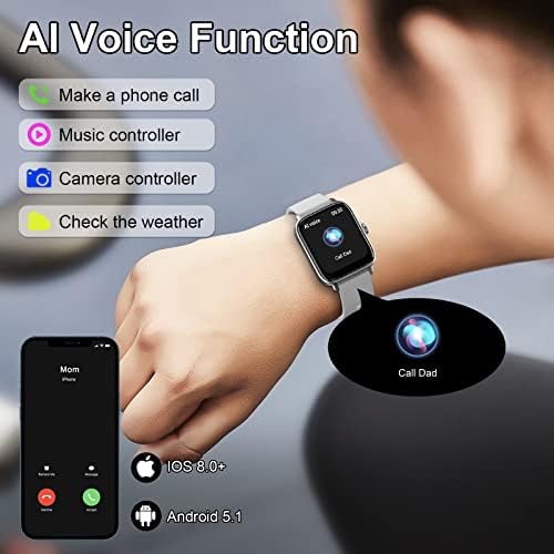 Smart Watch [Answer/Make Call], 1.7" Smartwatch Bluetooth Call with Pedometor/Heart Rate/Blood Oxygen Monitor/28 Sports Modes, Men Women Activity Tracker Watches for iphone iOS Android Compatible
