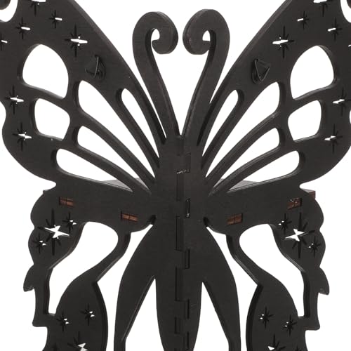 Estantería de esquina de madera repisa flotante negra decorativa 4
