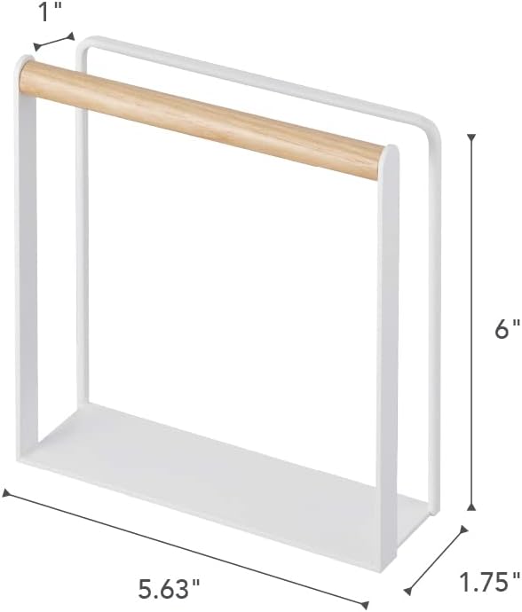 White and Wood Modern Napkin Holder