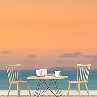 Wall Mural Sunset Sunrise Background Nature Scenery Removable Self-Adhesive Wallpaper Wall Decoration for Bedroom Living Room - 66x96 inches