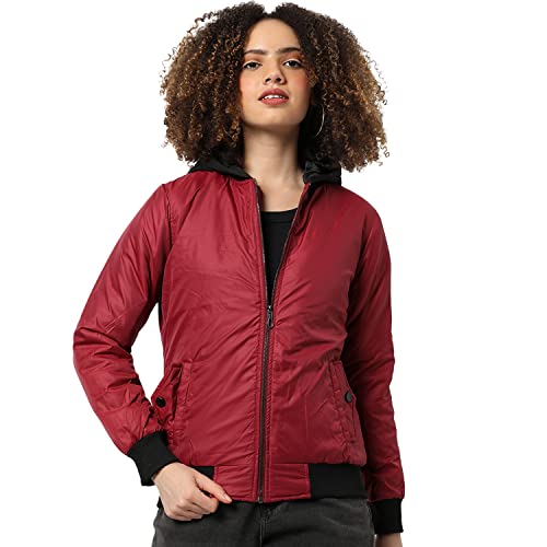 Image of PINACOLADA Women's Puffer Regular Fit Bomber Jacket For Winter Wear | Standing Collar | Full Sleeve | Zipper | Casual Jacket For Woman & Girl | Western Stylish Jacket For Women