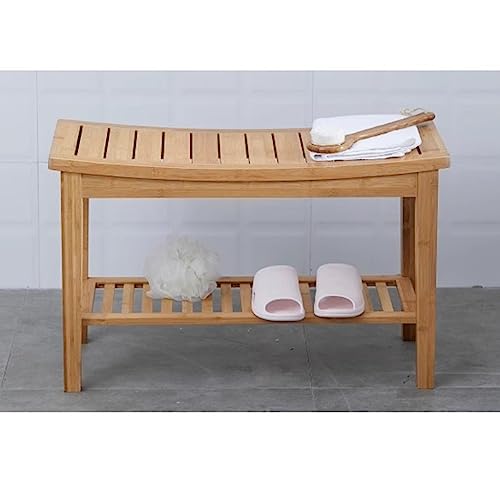 Taburete de spa de bambú multifuncional con acabado premium 3