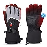 Heated Gloves, Electric Heated Gloves for Men Women with 2200mAh Batteries Adjustable Thermal Control up to 150°F, Windproof and Water-Resistant Heating Gloves for Motorcycling Skiing Working Hiking