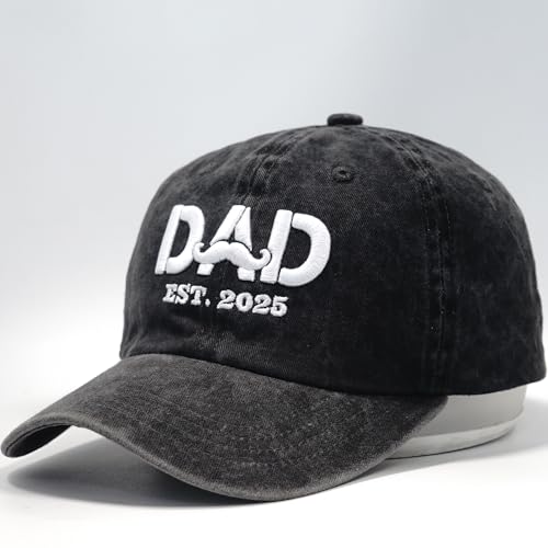 Image of Dad Est 2025 Hat, Dad Gifts for Fathers Day from Daughter Son, Promoted to Daddy Baseball Cap New Father Gift