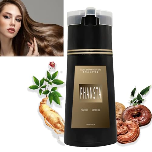 Shampooing colorant pour cheveux brun clair pour cheveux gris, shampooing colorant pour femmes et hommes, kit de teinture naturelle, shampooing colorant vegan