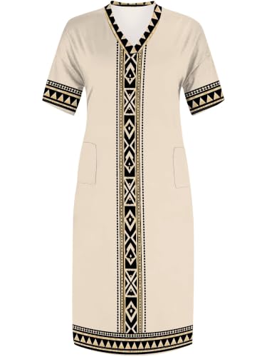 Image of PinkPatty Women's Oversize V Neck Short Sleeve Maxi Dress with Pockets