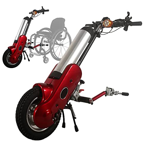 Kit de conversión de silla de ruedas eléctrica, accesorios de bicicleta de mano de 12 pulgadas, tracción delantera de 400 W, batería de 36 V y 15 Ah, velocidad máxima de 30 km/h, rango de crucero de