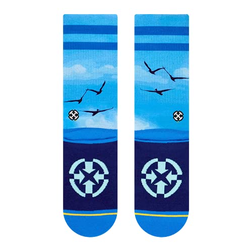 MERGE4 Dave Nelson Flying Pelicans Large Crew Socks for Men and Women Blue White Clouds Birds Comfy3