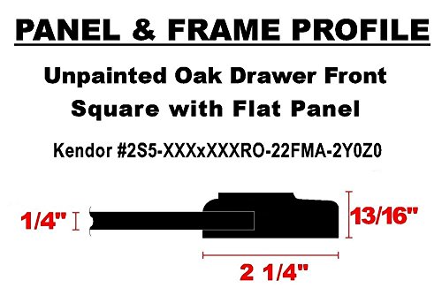 Kendor Unfinished Oak Square Flat Panel Drawer Front, 12H X 18W #TOP2