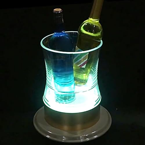 Secchiello per ghiaccio luminoso in acrilico per champagne e vino, elegante refrigeratore per bar, discoteche, feste private e ristoranti, perfetto per intrattenere (bianco)