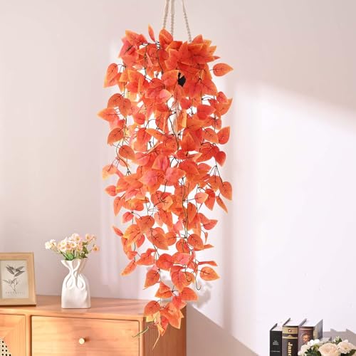 image for BLEUM CADE Fake Hanging Plants, 4pcs Artificial Hanging Plant, Faux Or