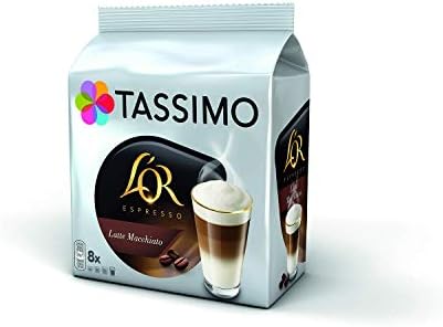Tassimo Latte Selection - Costa Latte/Costa Caramel Latte/L'Or Latte Macchiato/L'Or Latte Macchiato Caramel pods - 8 Packs (64 Drinks)