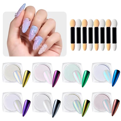 Beetles Chrome Nail Powder Metallic Mirror Effect, Holographic Au...