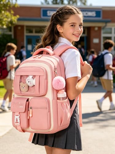Image of Girls Backpack Kids Backpack for Girls Kawaii Ita Kids School Bookbag for Teen Elementary Middle School