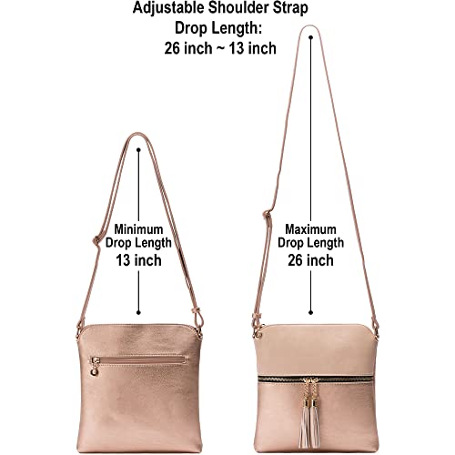 Image of Solene Womens Lightweight Medium Crossbody Purse with Tassel, Perfect Size Crossbody Bags for Daily Use, travel