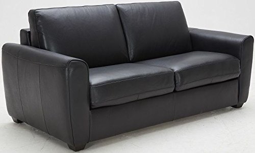 J&M Home Fashions Ventura Black Leather Sofa Bed