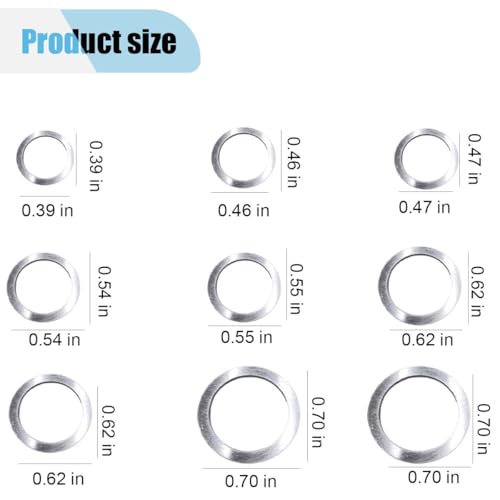 Image of 570PCS Automotive Oil Crush Washers, Aluminum Oil Drain Plug Gaskets, 18 Sizes Flat Washers Assortment Set, M6 M8 M10 M12 M14 M16 M18 M20 M22 M24