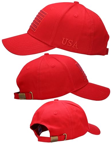 Image of Antourage American Flag Unisex Baseball Hat for Men and Women | USA Flag Mesh Snapback Flat Visor Cap + 2 Patriotic Patches
