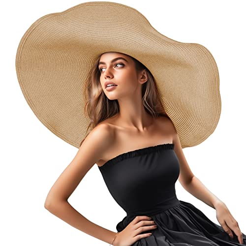 Sombrero de playa oversized para mujer con ala ancha miniatura 1