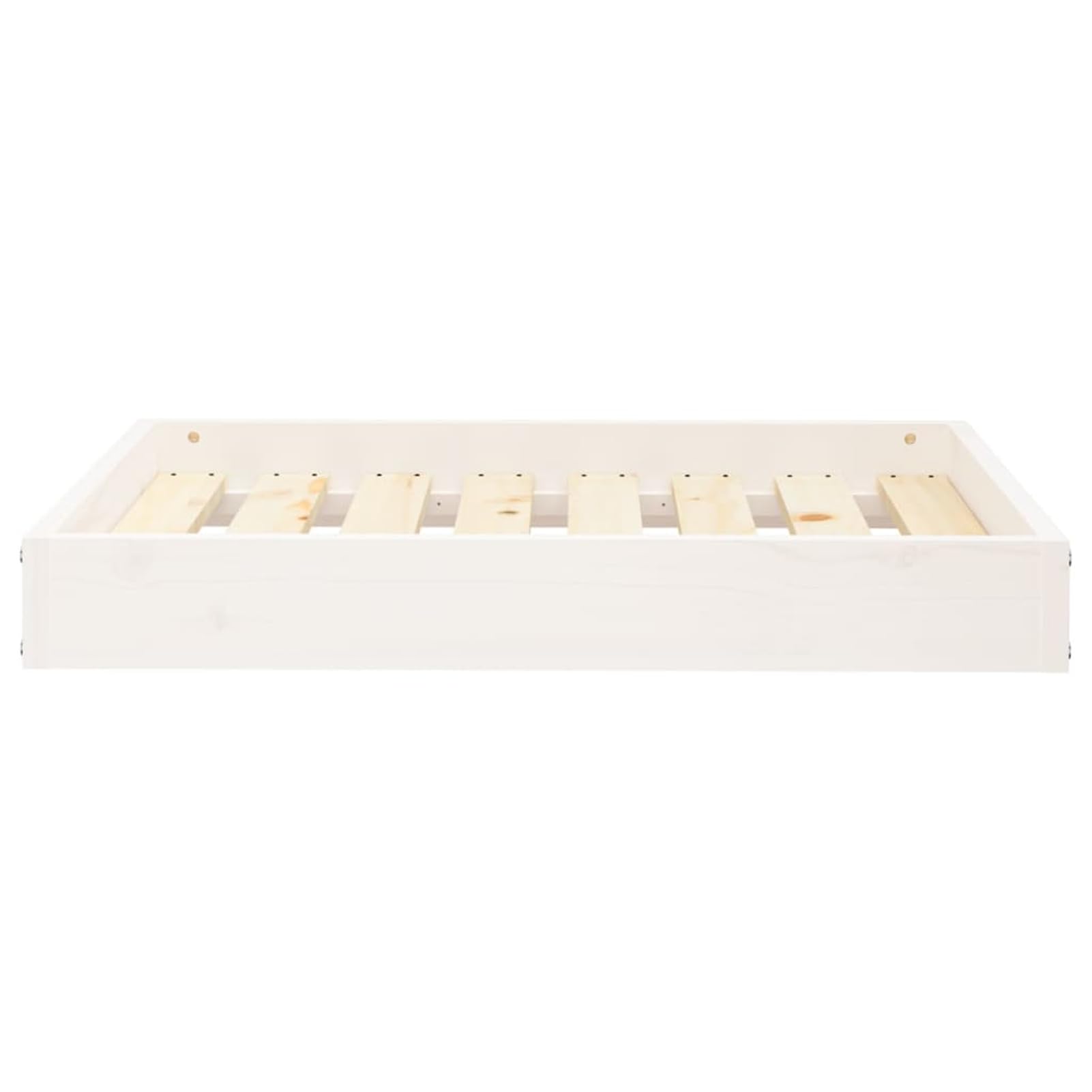 Legowisko dla psa białe 71,5 x 54 x 9 cm lite drewno sosnowe | Lite drewno sosnowe, stabilna rama drewniana, ponadczasowe prostokątne wzornictwo