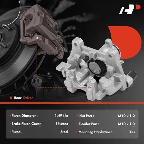A-Premium Disc Brake Caliper Assembly with Bracket Compatible with Ford Edge 2015-2023, Escape 2017-2019, Fusion 2013-2020 2.0L & Lincoln MKZ 2013-2020, MKX 2016-2018, MKC, Nautilus - Rear Left Driver - Thumbnail 2