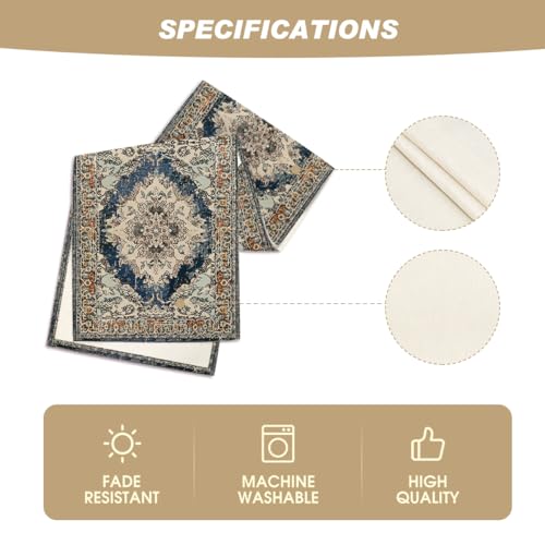 Artoid Mode Boho Bohemia Style Black Table Runner, Country Rustic Farmhouse Magical Fall Kitchen Dining Table Decoration for Home Party Decor 13x72 Inch