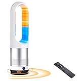 セラミックヒーター 【冬新定番・羽根なし・泠暖兼用】ヒーター 暖房器具 省エネ 電気 3段階温風+8段階送風 100°首振り 9Hタイマー 静音 DCモーター 節電 リモコン操作 泠暖房 40W/1100Ｗ 大風量 速暖 過熱保護 転倒OFF 足元 スリム 暖房 セラミックファンヒーター お手入れ簡単 寝室 洗面所 脱衣所 トイレ リビング 家庭用 電気ストーブ PSE認証済(ホワイト)