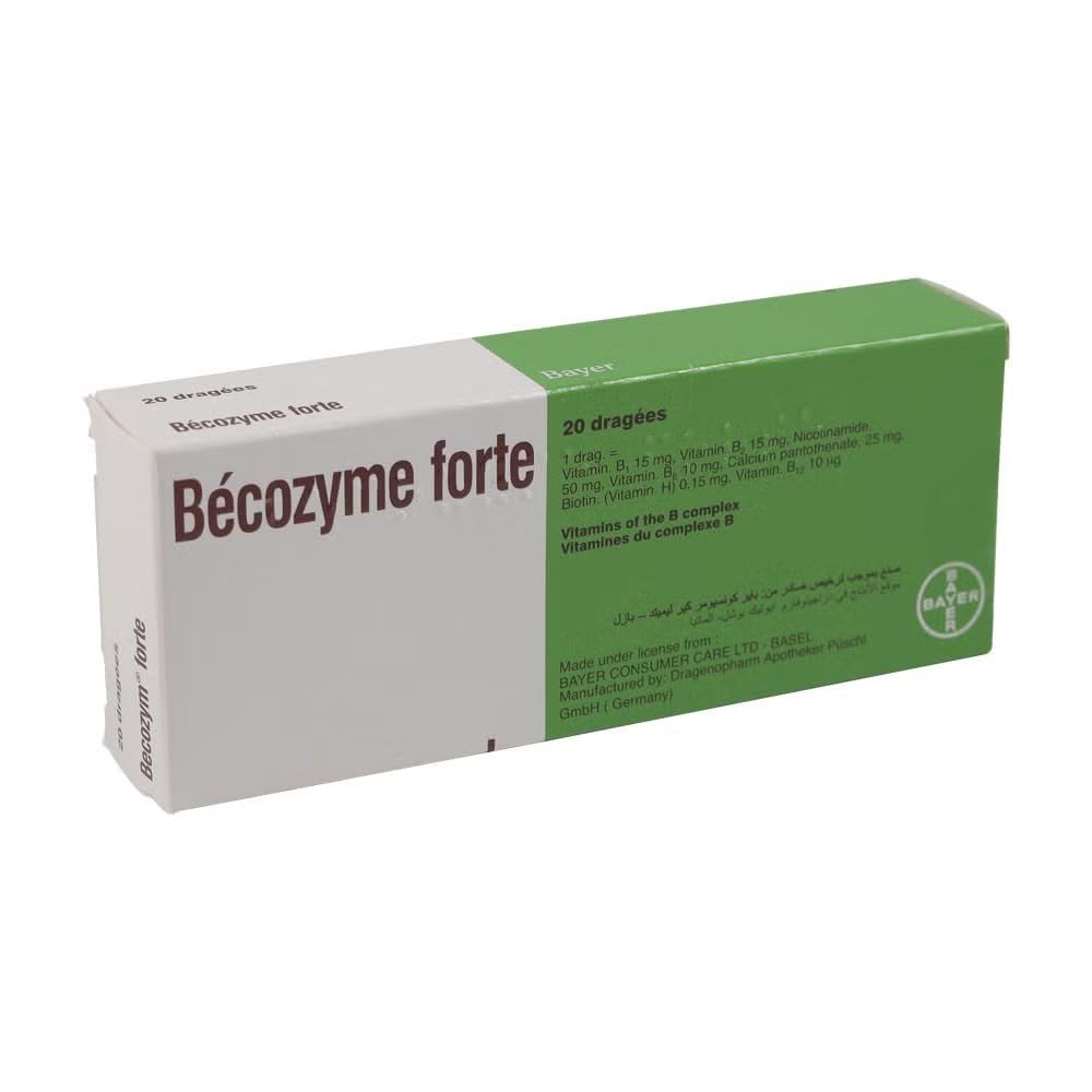 Becozyme Forte Vitamin B-Complex 20 Tablets – High-Strength B Vitamins with B1, B2, B6, B12, Niacin & Folic Acid – Supports Energy Metabolism & Nervous System, 20-Tablet Pack