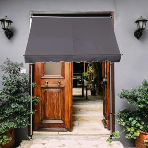 Toldo plegable retráctil manual negro de 2m, carpa independiente sin taladrar ajustable 5