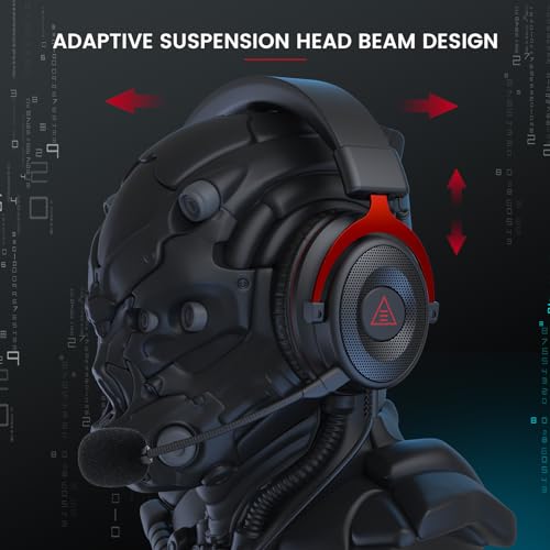 EKSA E900 Wired Gaming Headset with Noise-Canceling Mic BLACK RED - Image 4