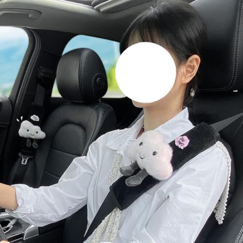 Image of BNTR Car Seat Belt Cover Stocking Stuffers Cute Fluffy Pig Frog Sheep Dinosaur Safety Seatbelt Shoulder Pad Auto Accessory Neck Cushion Protector Seatbelt Shoulder Protector Nice Gift (Pig)