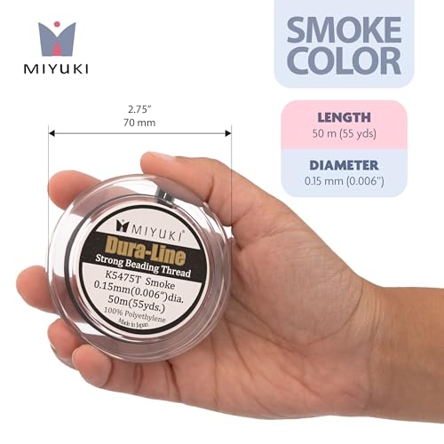 Hilo para abalorios Miyuki Dura-Line color humo de 0,15 mm en carrete de 50 metros 3