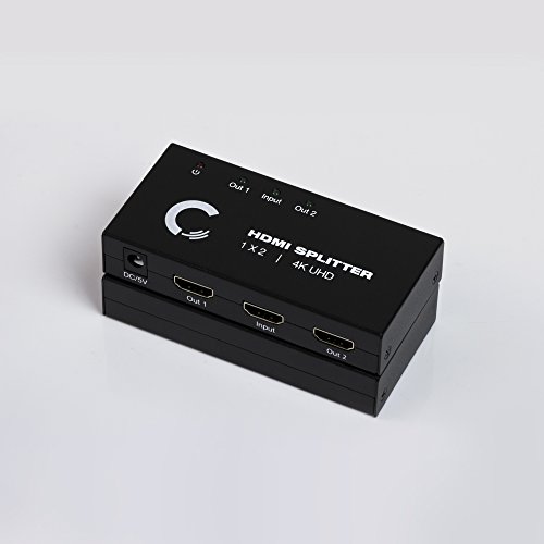 Expertpower 1X2 Hdmi Splitter | 2 Port | 1 In - 2 Out | Ultra Hd 4K/2K | Full Hd/3D | 1080P | Hdmi 1.4 | Hdtv | Ps4 / Ps3 | Xboxone / 360 | Dvd | Blu-Ray | Dts Digital | Digital Audio #TOP3