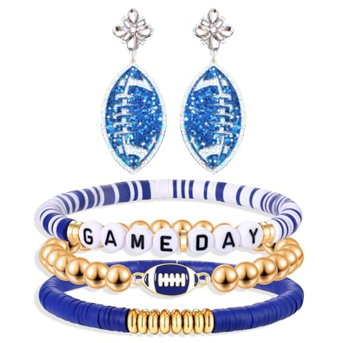 Cadeaux de fête football : bracelets d'équipe de sport Heishi pour femme