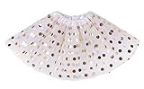 Simplicity Girls Tutu Tulle Polka Dot Dress-up Princess Fairy Tutu Skirt, White, 2-8 Years